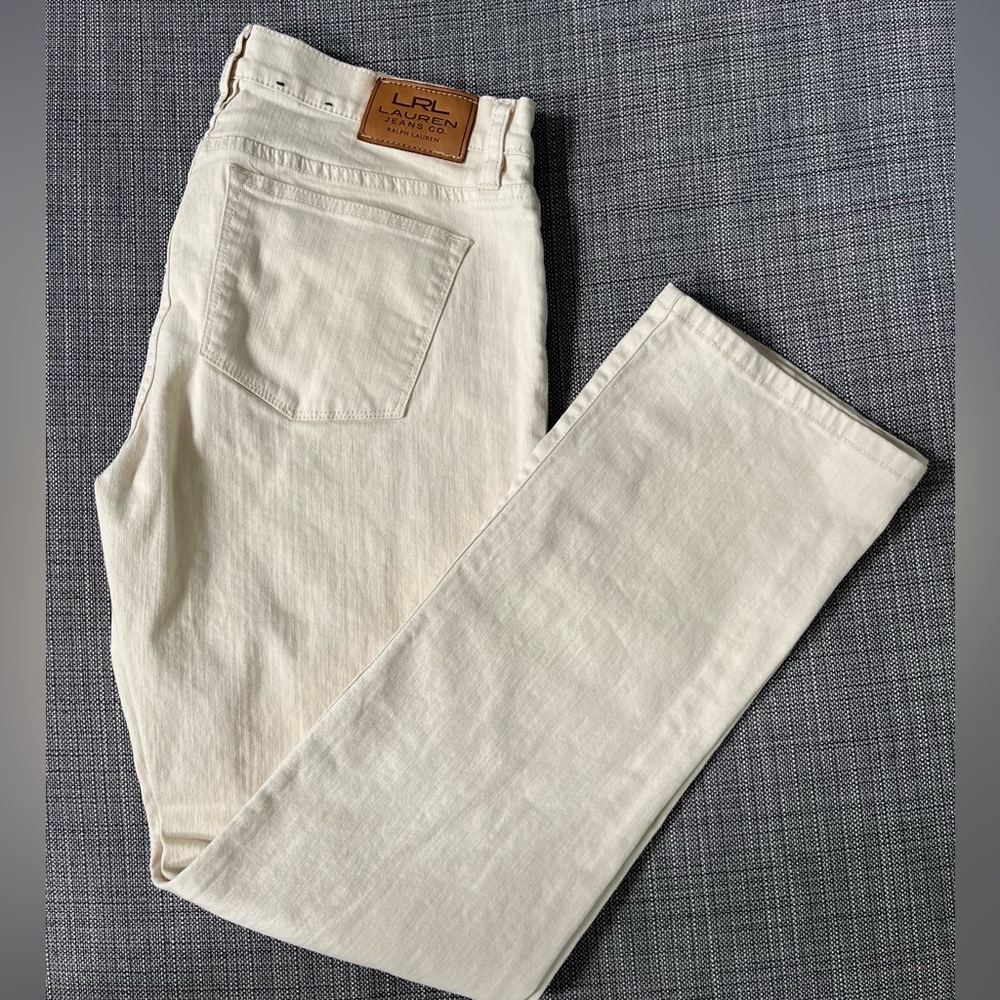 Lauren Jeans Co. Ralph Lauren Women's Beige Classic Straight Leg Jeans Sz 10